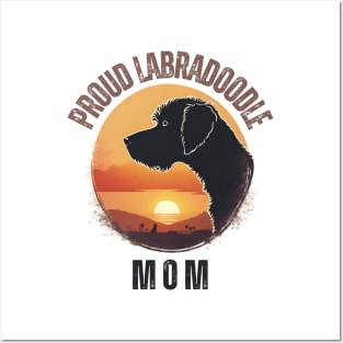 Vintage Sunset Labradoodle Mom Posters and Art